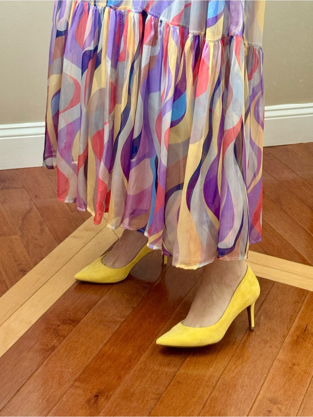 Alfani Stepflex Yellow Suede Pointed Toe Pumps – Size 8.5M - Picture 6 of 12